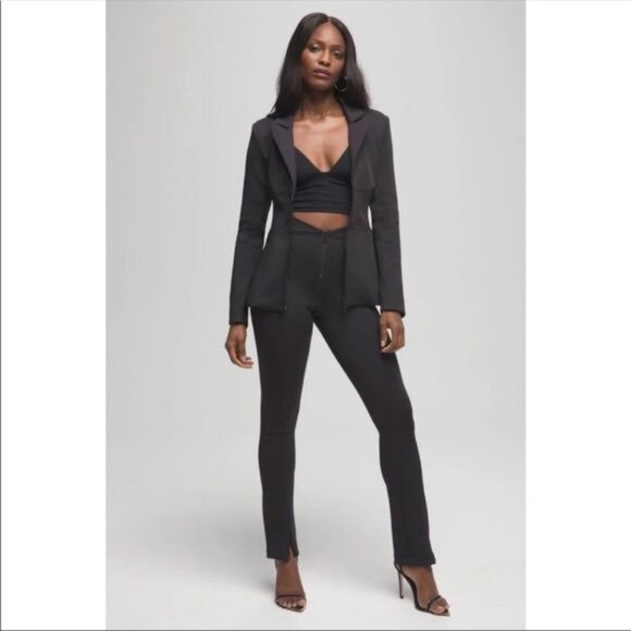 Good American Waisted Stretch Blazer in Black Size Medium / 2 - Picture 2 of 16